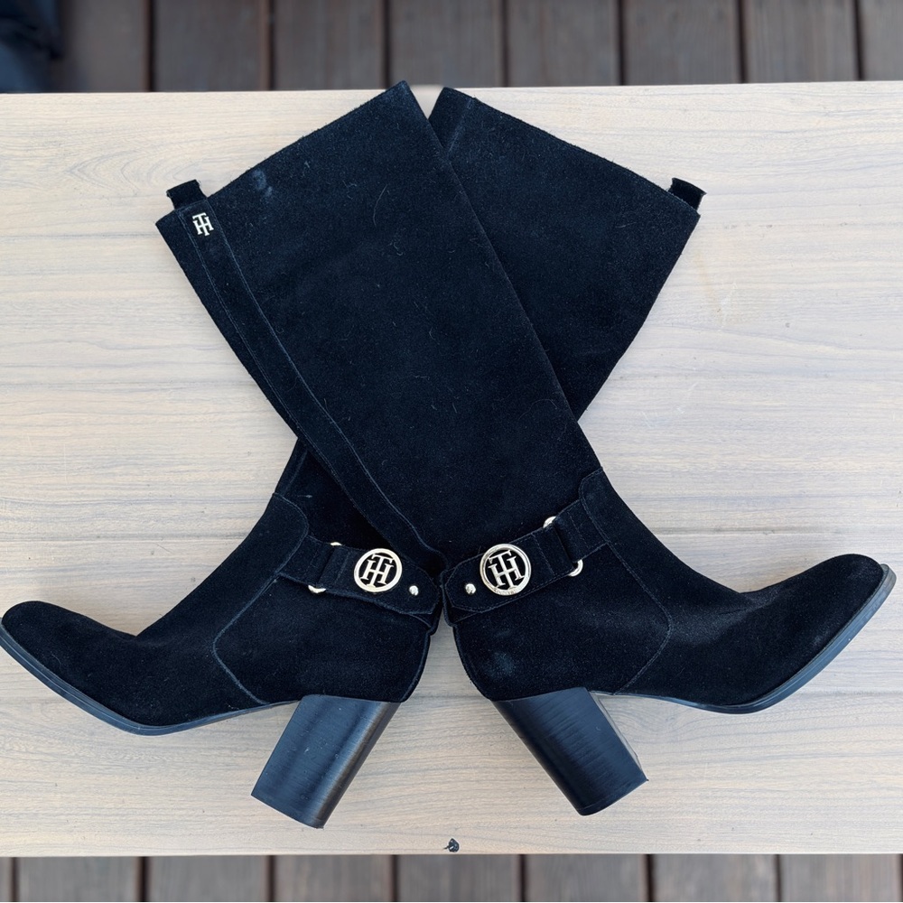 Tommy Hilfiger Black Heeled Boots